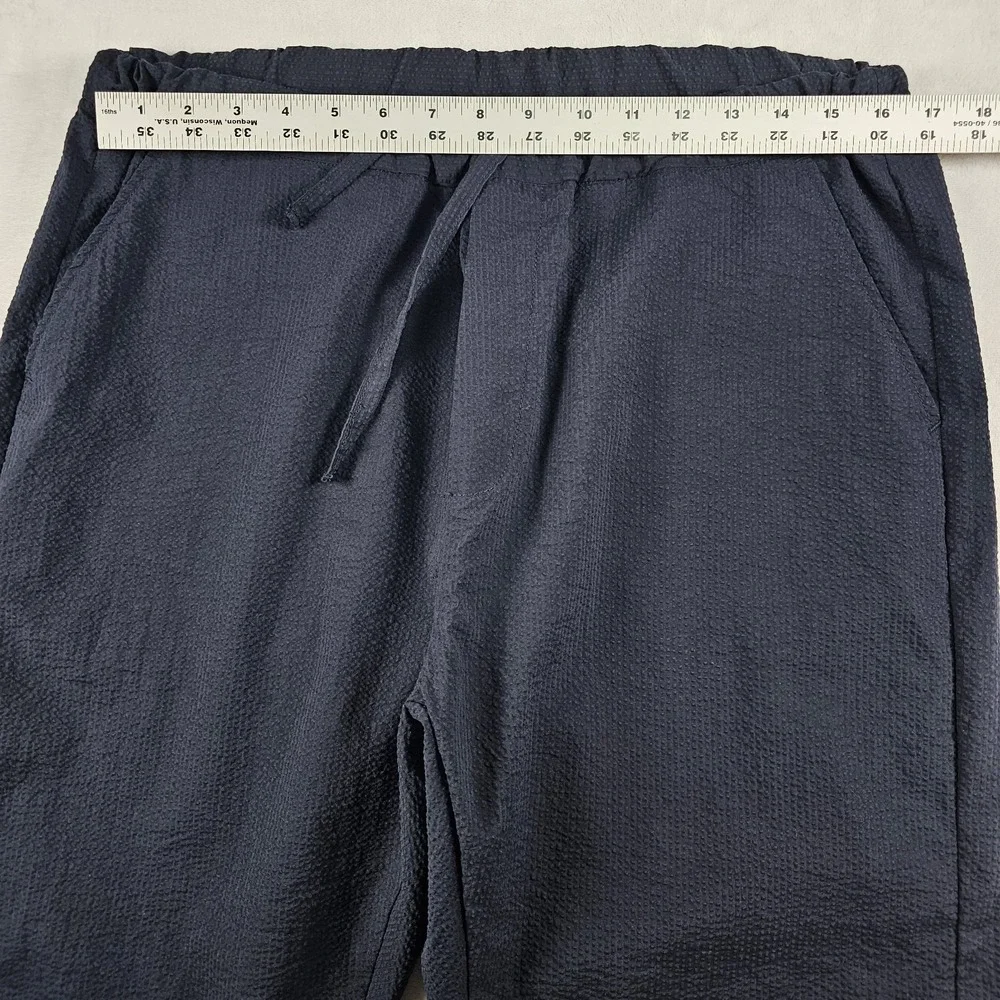 Smock By Mohawk Pants Men XL 32x28 Navy Seersucker Drawstring Pull On Japanese
